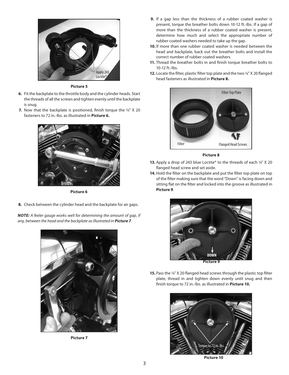 S&S Cycle Stealth Air Cleaner Kit for 2008 and Up Throttle-by-Wire Motorcycles User Manual | Page 3 / 4