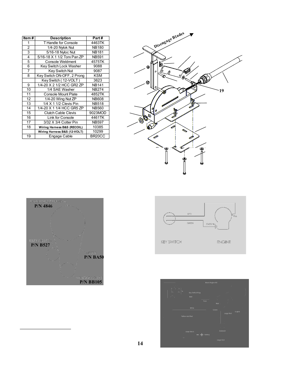 Console assembly, Engine to blade pulley configuration, Figure 9 | Figure 8 | BCS RTB14544 User Manual | Page 14 / 16