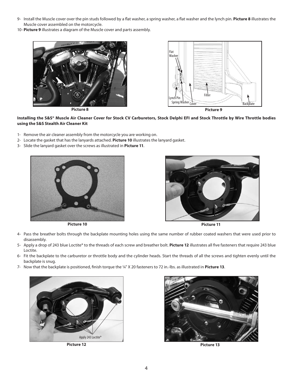 S&S Cycle Air Cleaner Covers User Manual | Page 4 / 8