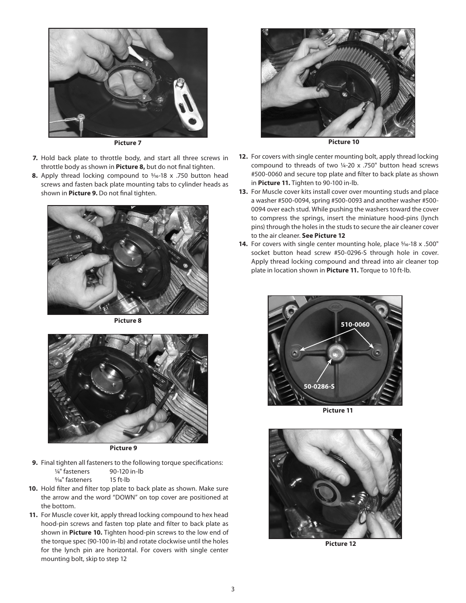 S&S Cycle Stealth Air Cleaners for S&S X-Wedge Engines User Manual | Page 3 / 4
