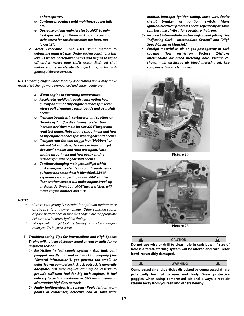 S&S Cycle Super E and G Series Shorty Performance Carburetors for 1936-84 Harley-Davidson Big Twins and 1957-85 Ironhead Sportster Models User Manual | Page 13 / 20