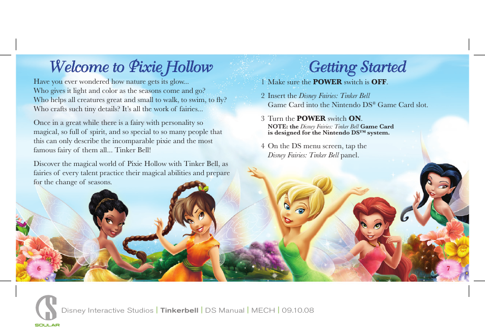 Welcome to pixie hollow getting started | Disney Interactive Studios Disney Fairies: Tinker Bell Nintendo DS NTR-CDFE-USA User Manual | Page 4 / 12