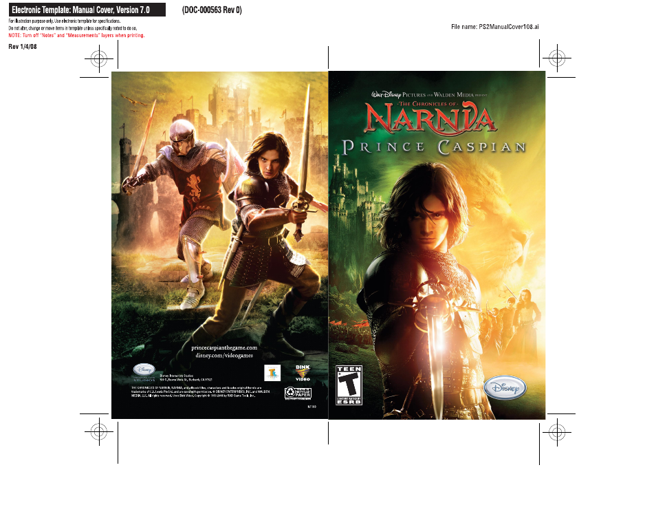 Disney The Chronicles of Narnia: Prince Caspian for PlayStation 2 User Manual | 7 pages