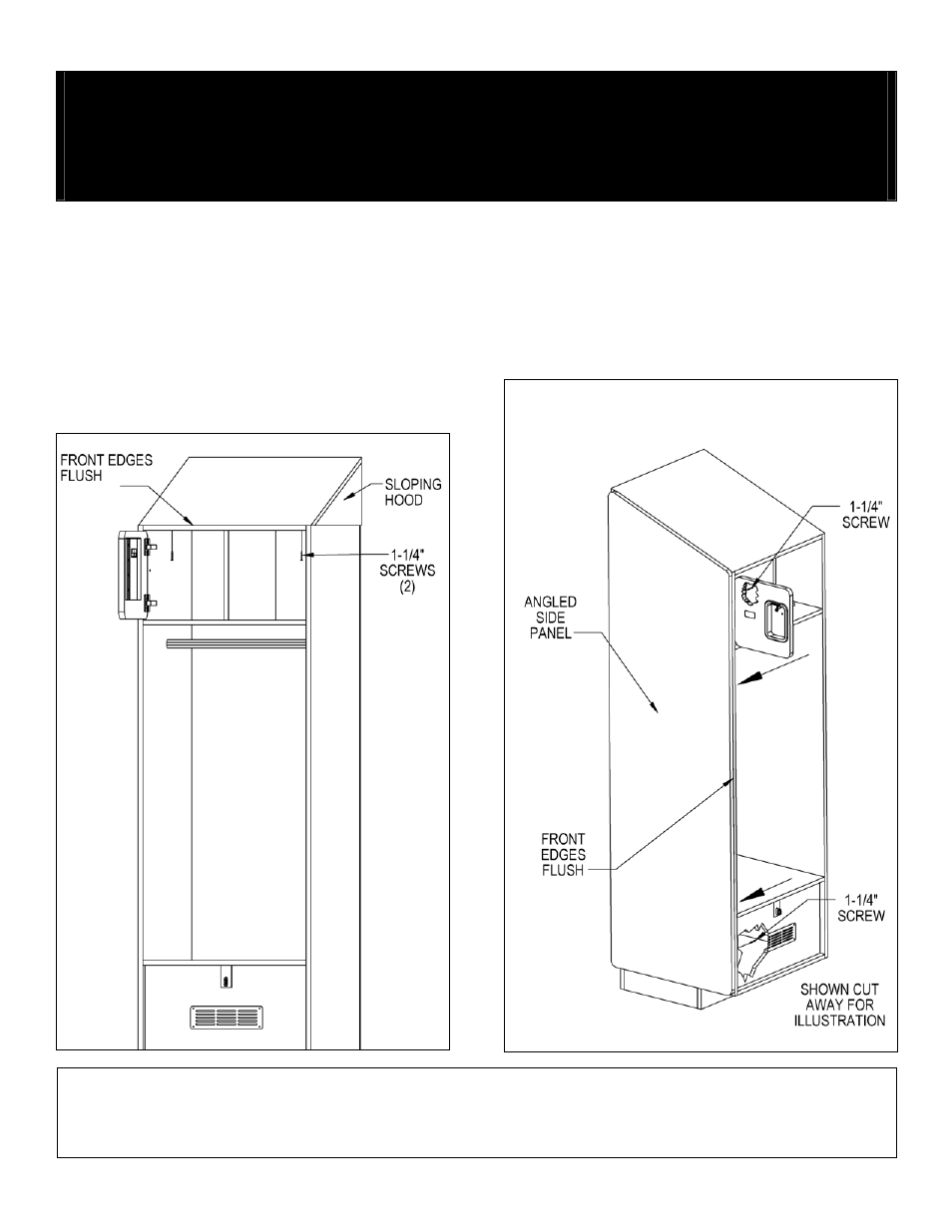 02_30000_open_access_designer_hood_rev_03, Sloping hood & angled side panel options, Installation instructions | Salsbury Industries 30000 Series Open Access Designer Lockers User Manual | Page 2 / 2