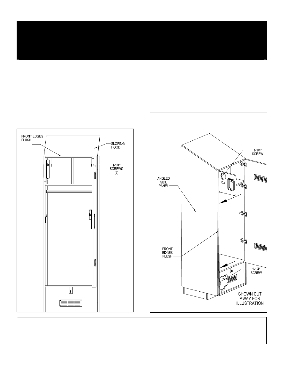 02_30000_designer_gear_hood_rev_00, Sloping hood & angled side panel options, Installation instructions | Salsbury Industries 30000 Series Designer Gear Lockers User Manual | Page 2 / 2