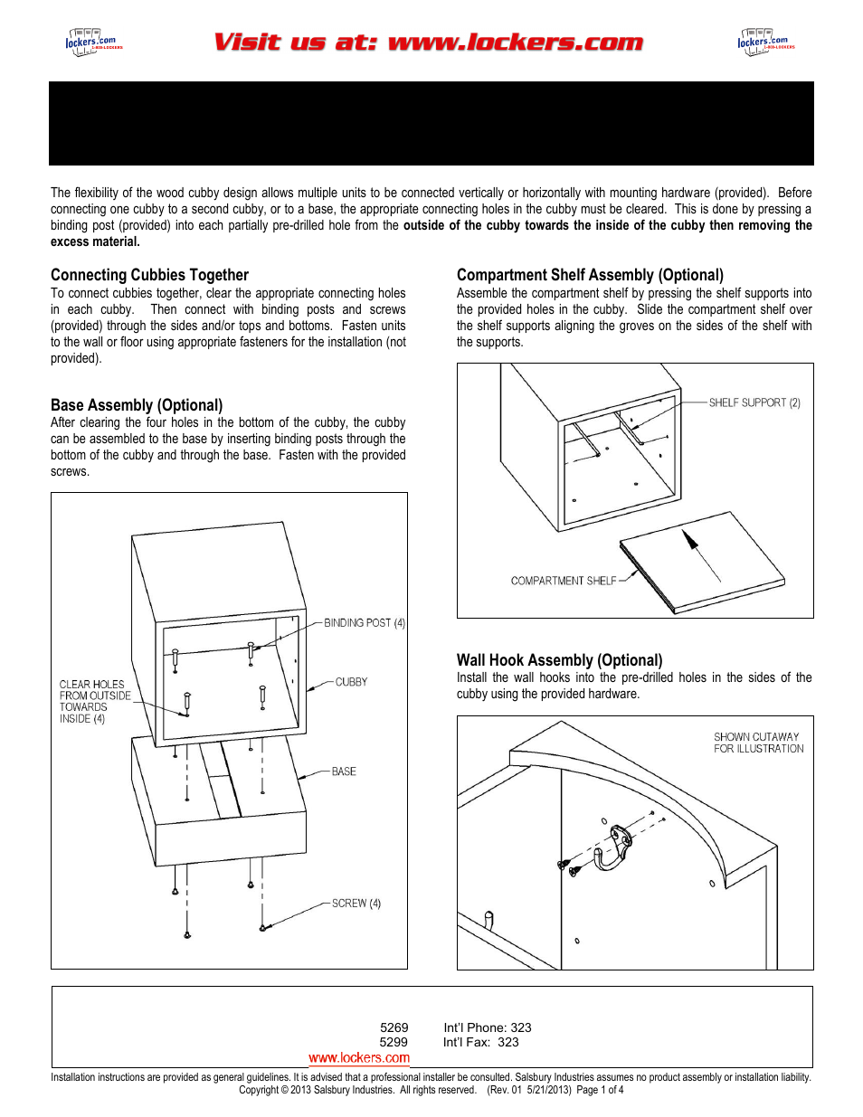 Salsbury Industries 31000 Cubbies User Manual | 4 pages