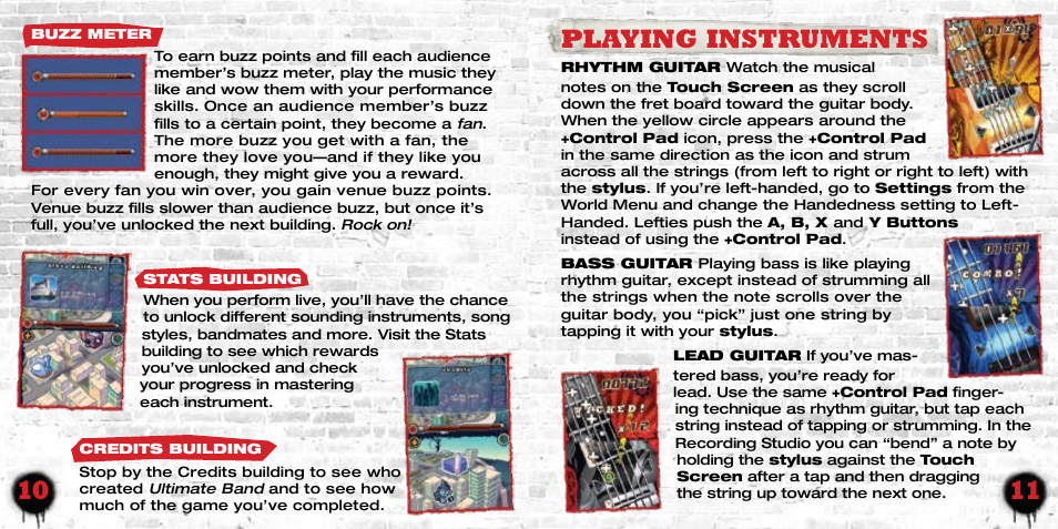 Playing instruments | Disney Interactive Studios Ultimate Band NTR-CUBE-USA User Manual | Page 7 / 9