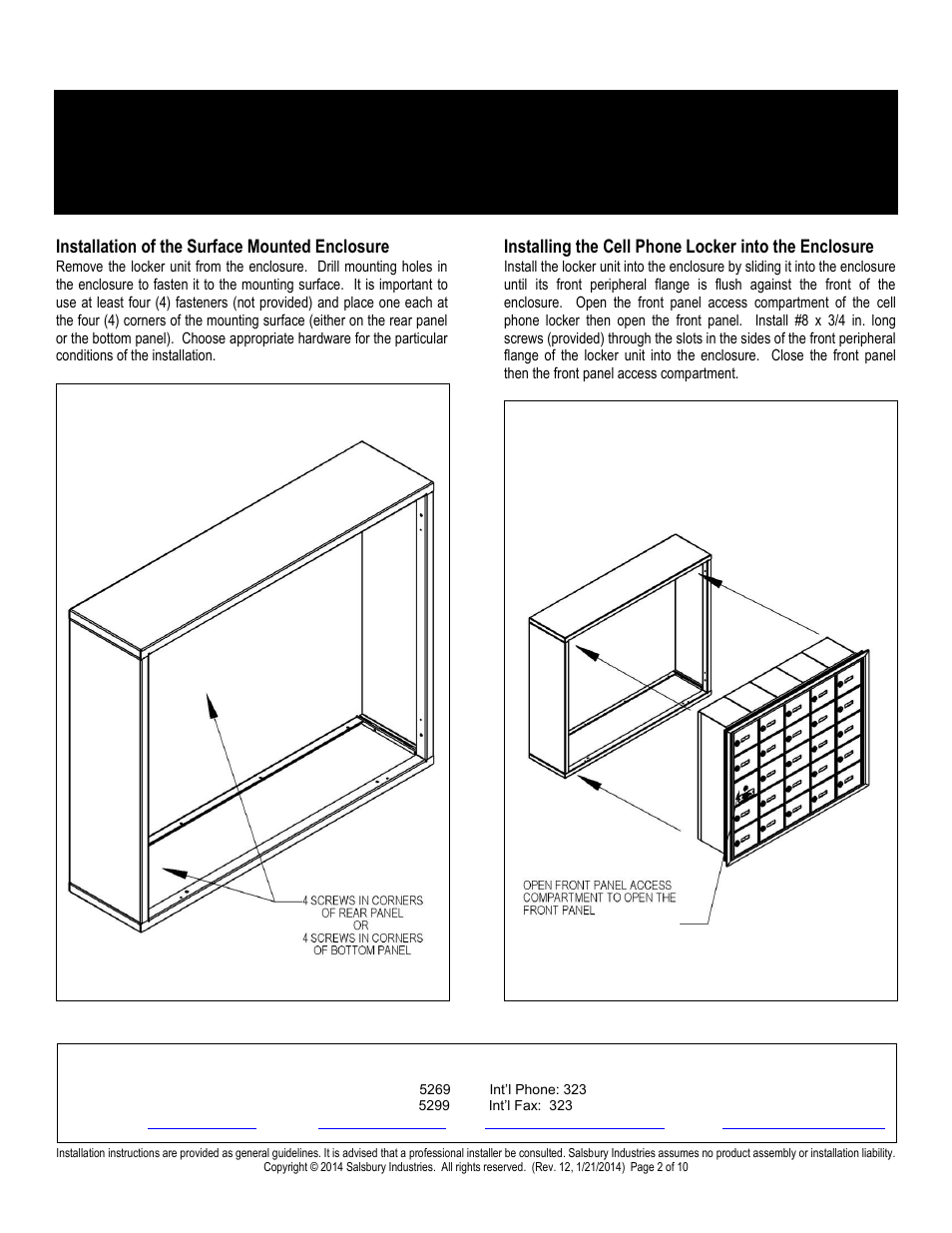 Salsbury Industries 19000 Series Cell Phone Lockers Surface Mounted User Manual | Page 2 / 10