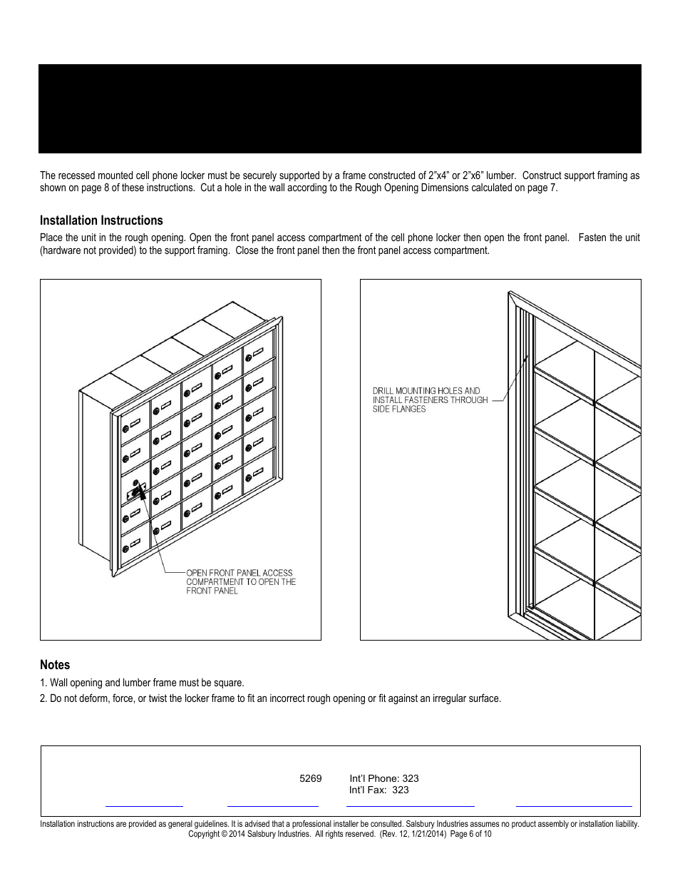 Salsbury Industries 19000 Series Cell Phone Lockers Surface Mounted User Manual | Page 6 / 10