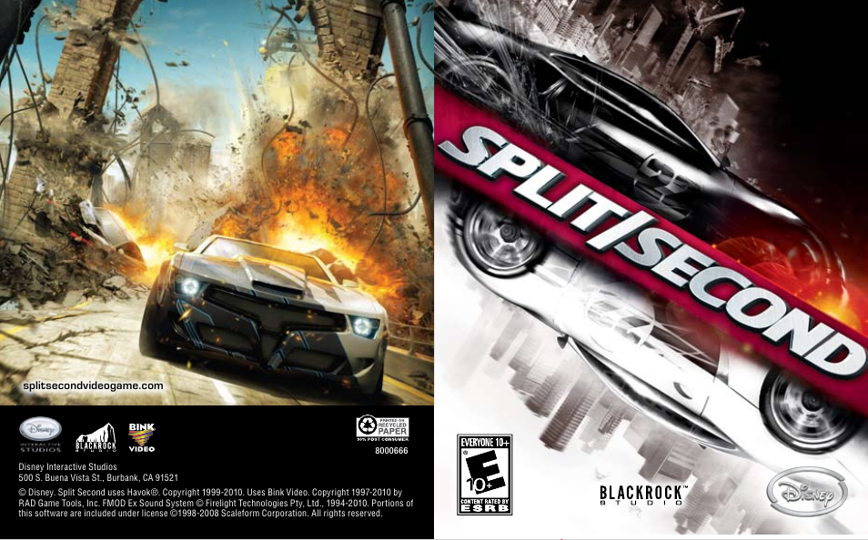 Disney Interactive Studios Split/Second for Playstation 3 User Manual | 5 pages