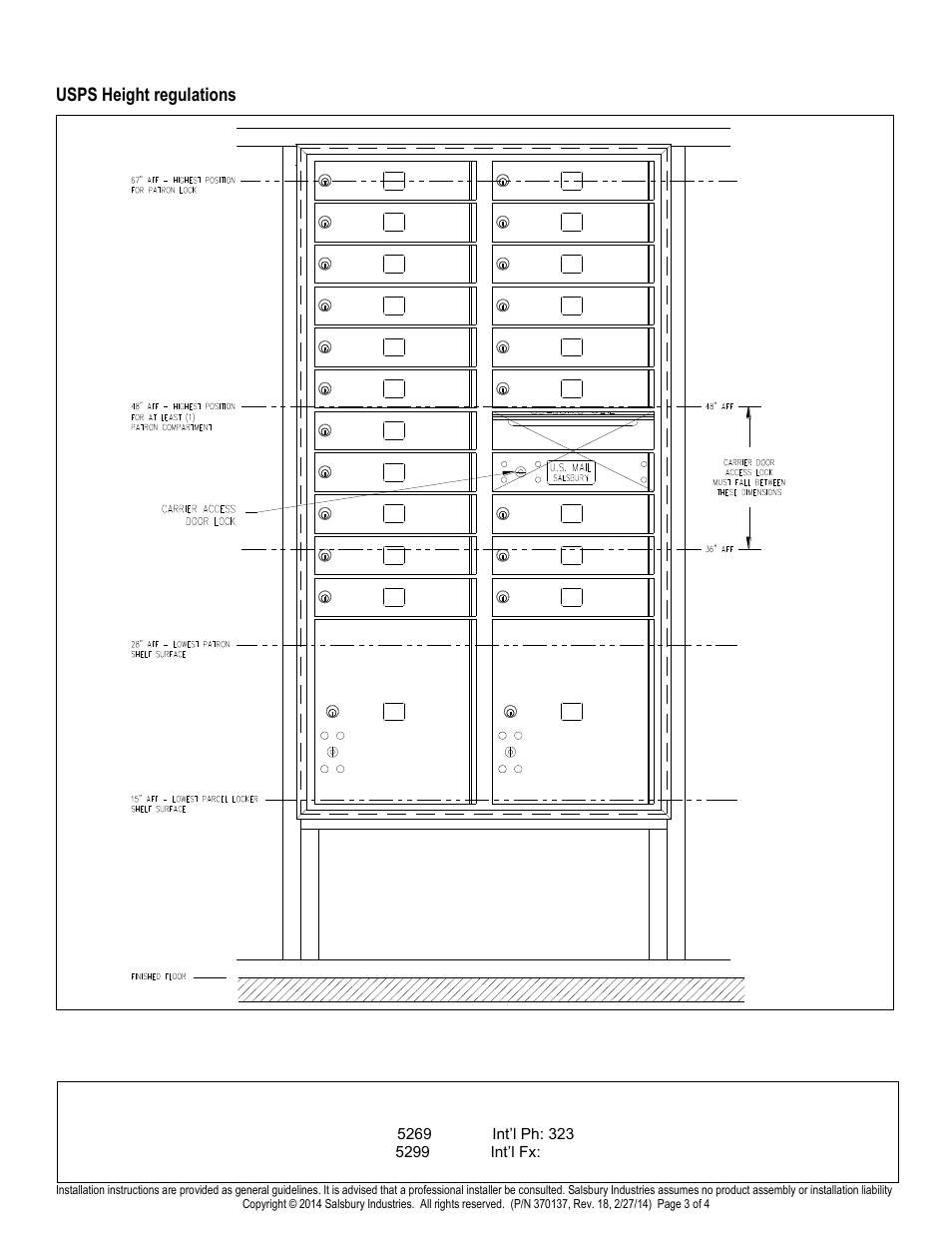 Salsbury industries | Salsbury Industries 3700 Series 4C Horizontal Mailboxes FRONT LOADING User Manual | Page 3 / 4