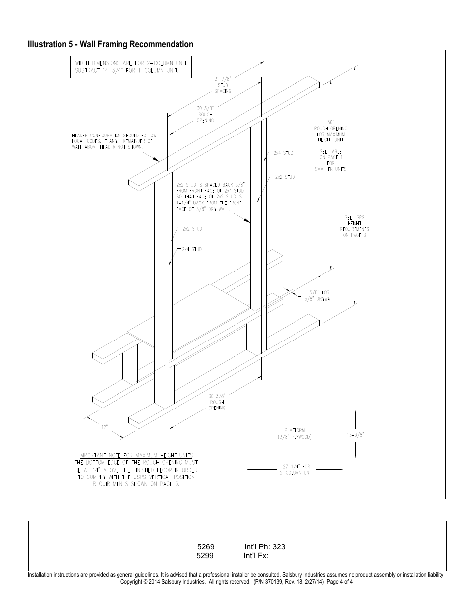 Salsbury industries | Salsbury Industries 3700 Series 4C Horizontal Mailboxes REAR LOADING User Manual | Page 4 / 4