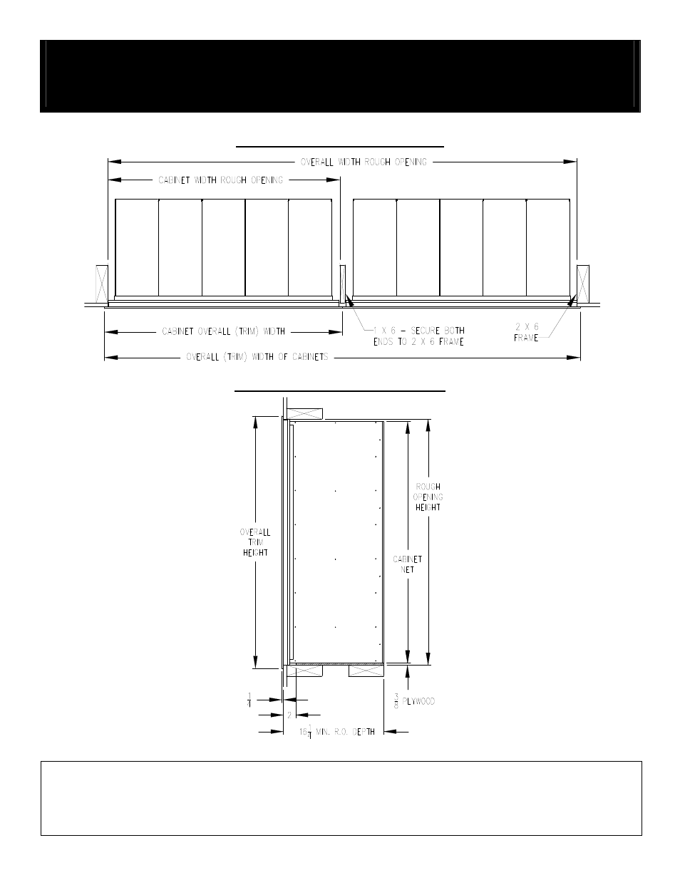 3600_flp3_rev07, 4b+ horizontal mailboxes – 3600 series, Front loading installation instructions | Top view of mailboxes in wall, Side view of mailboxes in wall | Salsbury Industries 3600 Series 4B+ Horizontal Mailboxes FRONT LOADING User Manual | Page 3 / 4