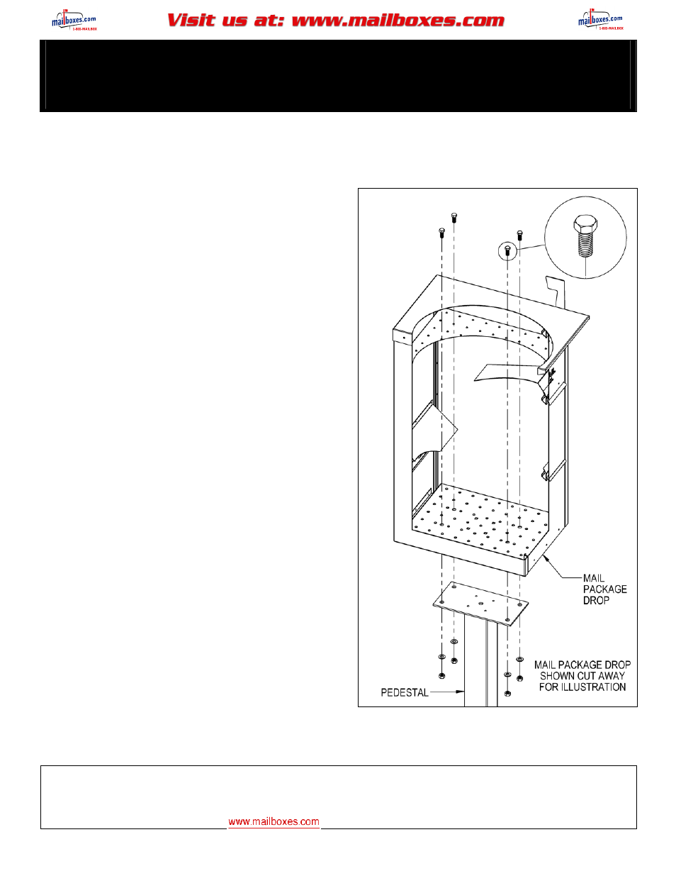 Salsbury Industries 4375 Mail Package Drops Pedestal User Manual | 3 pages