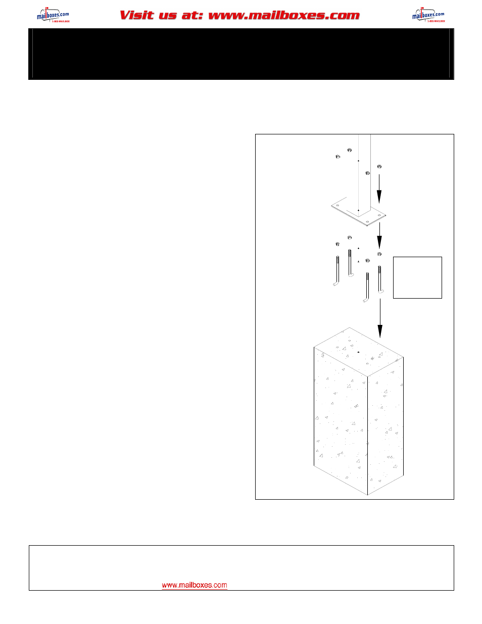 Salsbury Industries 4375 Mail Package Drops Bolt Mounted Pedestal User Manual | 1 page