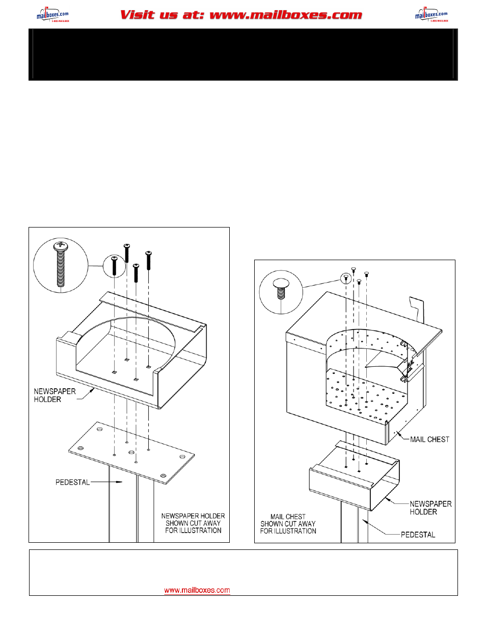 Salsbury Industries 4350 Mail Chests Newspaper Holder on Pedestal User Manual | 3 pages