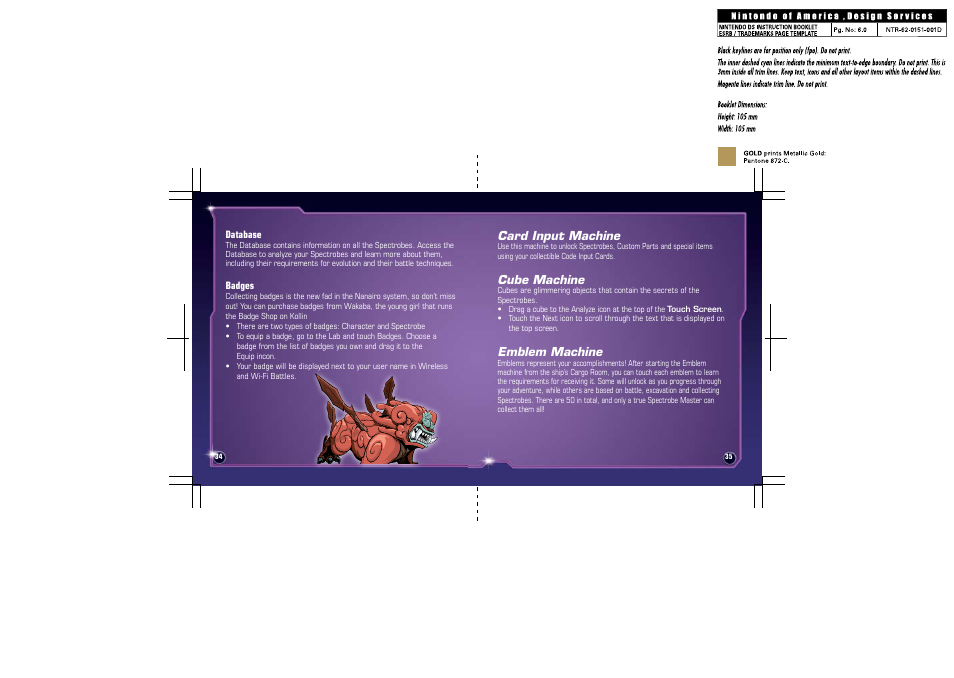Card input machine, Cube machine, Emblem machine | Disney Interactive Studios Spectrobes: Beyond the Portals NTR-YV4E-USA User Manual | Page 20 / 26
