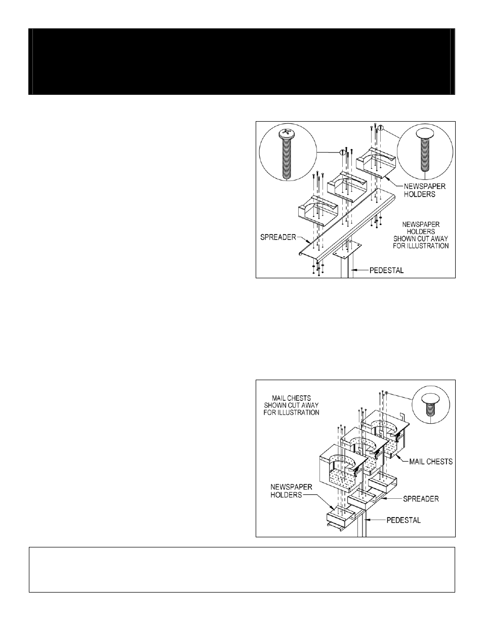 Mail chests – 4350 | Salsbury Industries 4350 Mail Chests Spreader & Pedestal 3-wide User Manual | Page 2 / 2