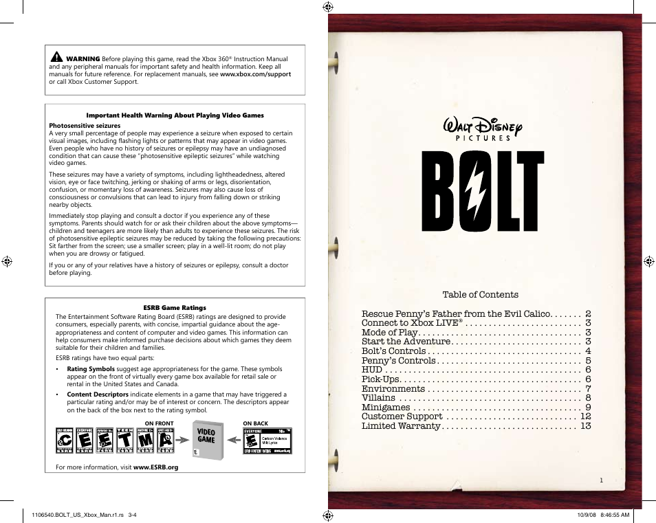 Disney Interactive Studios Bolt for Xbox 360 User Manual | Page 2 / 6