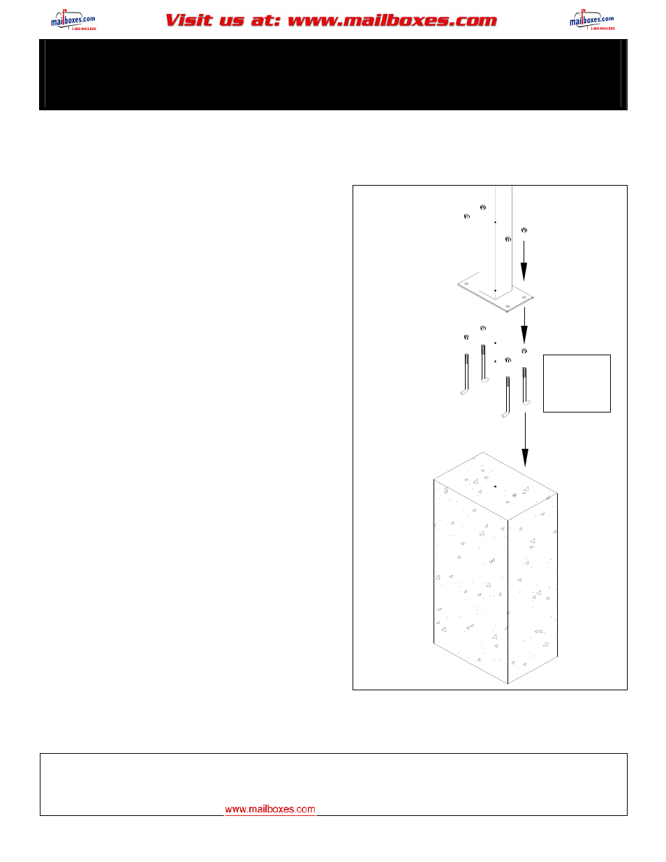 Salsbury Industries 4325 Roadside Mailboxes Bolt Mounted Mailboxes Pedestal User Manual | 1 page