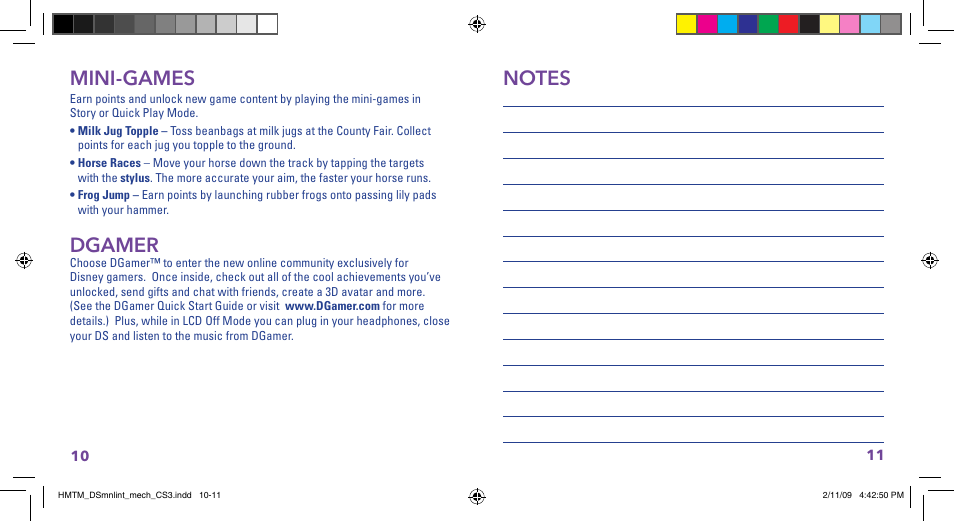 Mini-games, Dgamer | Disney Interactive Studios NTR-CI7E-USA User Manual | Page 7 / 7