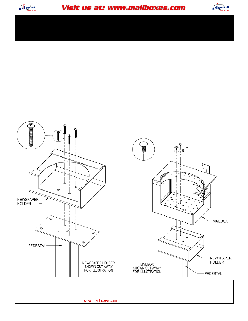 Salsbury Industries 4325D Designer Roadside Mailboxes Newspaper Holder on Pedestal User Manual | 5 pages