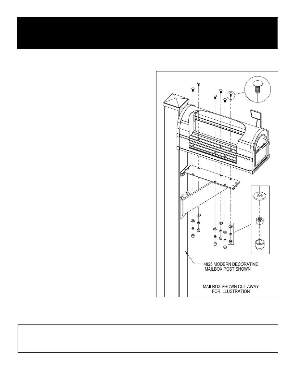 02_rural02_4850_decorative_post_rev_01, Heavy duty rural mailboxes – 4850, Decorative mailbox post installation instructions | Salsbury Industries 4850 Heavy Duty Rural Mailboxes Standard Mailbox Post User Manual | Page 2 / 16