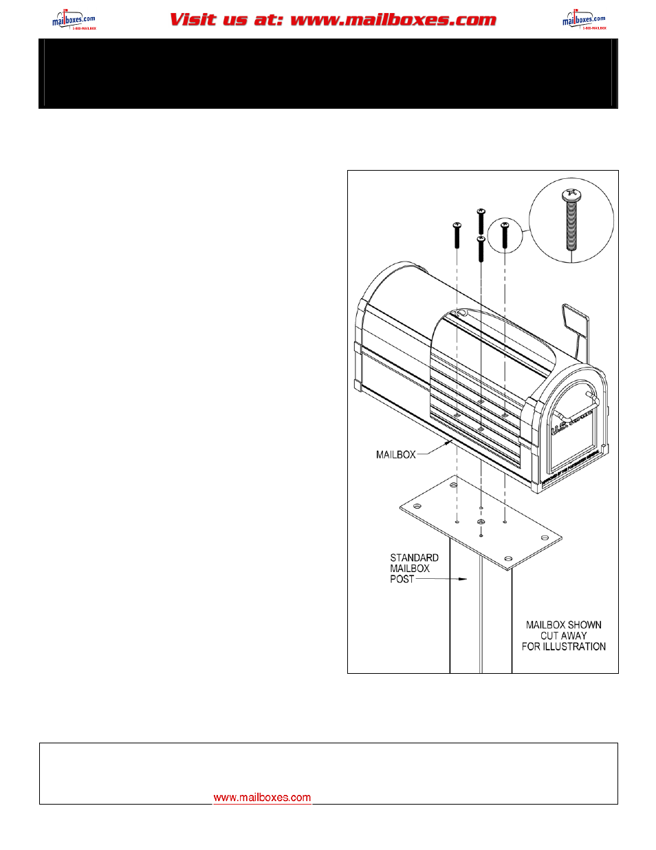 Salsbury Industries 4800 Series Standard Mailbox Post User Manual | 2 pages