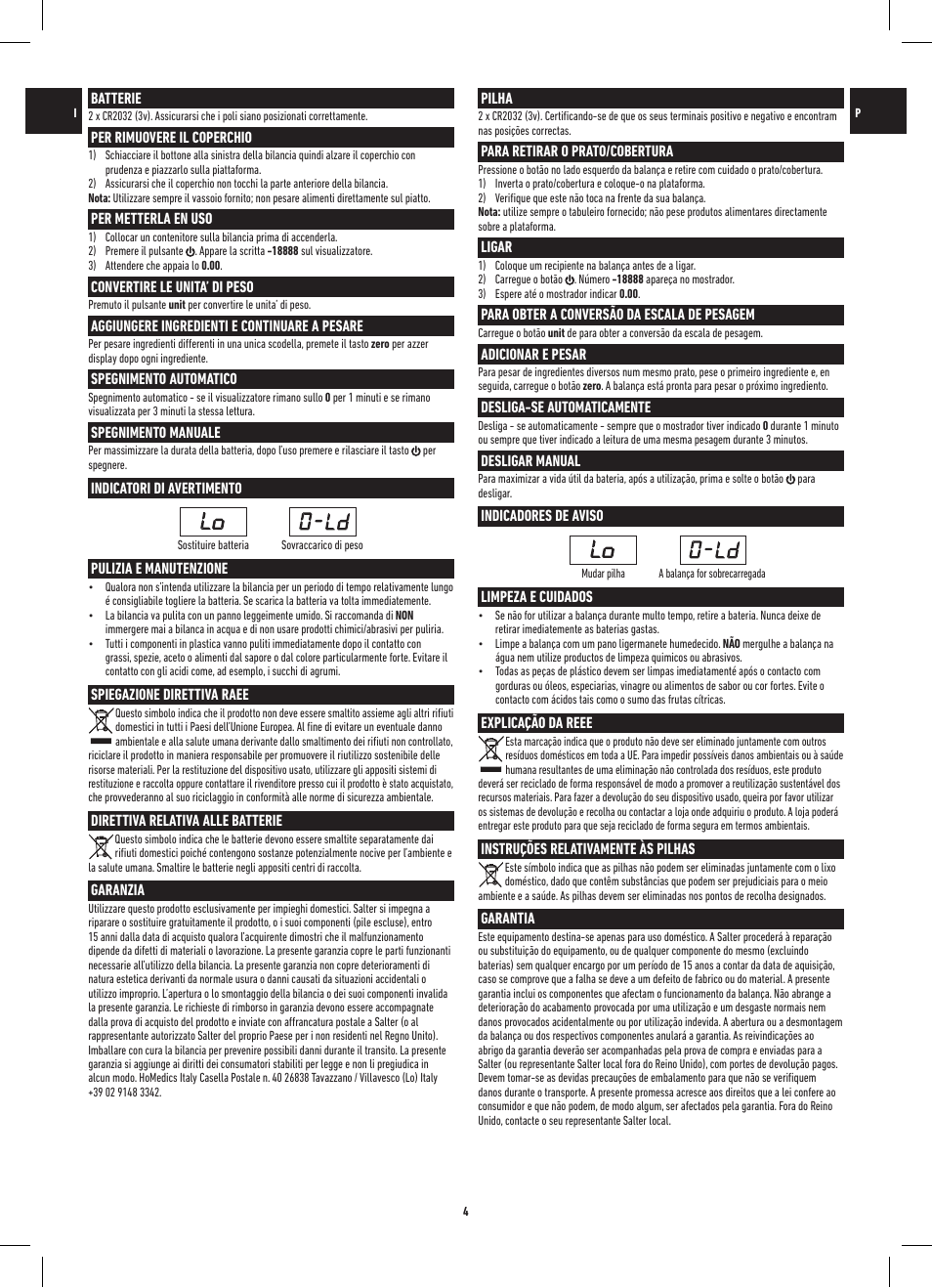 Salter 1260 SVDR Precision Electronic Scale User Manual | Page 4 / 12