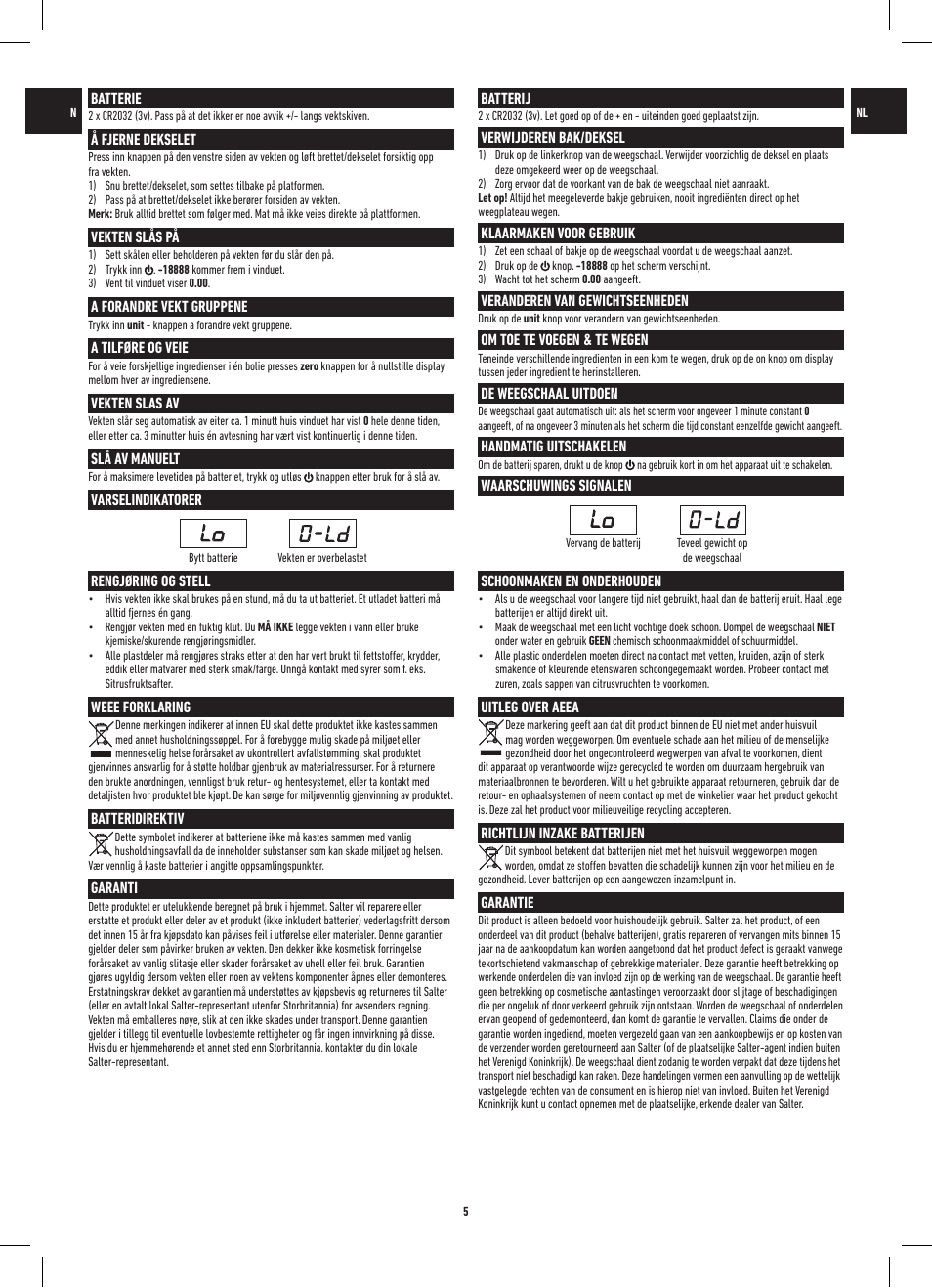 Salter 1260 SVDR Precision Electronic Scale User Manual | Page 5 / 12