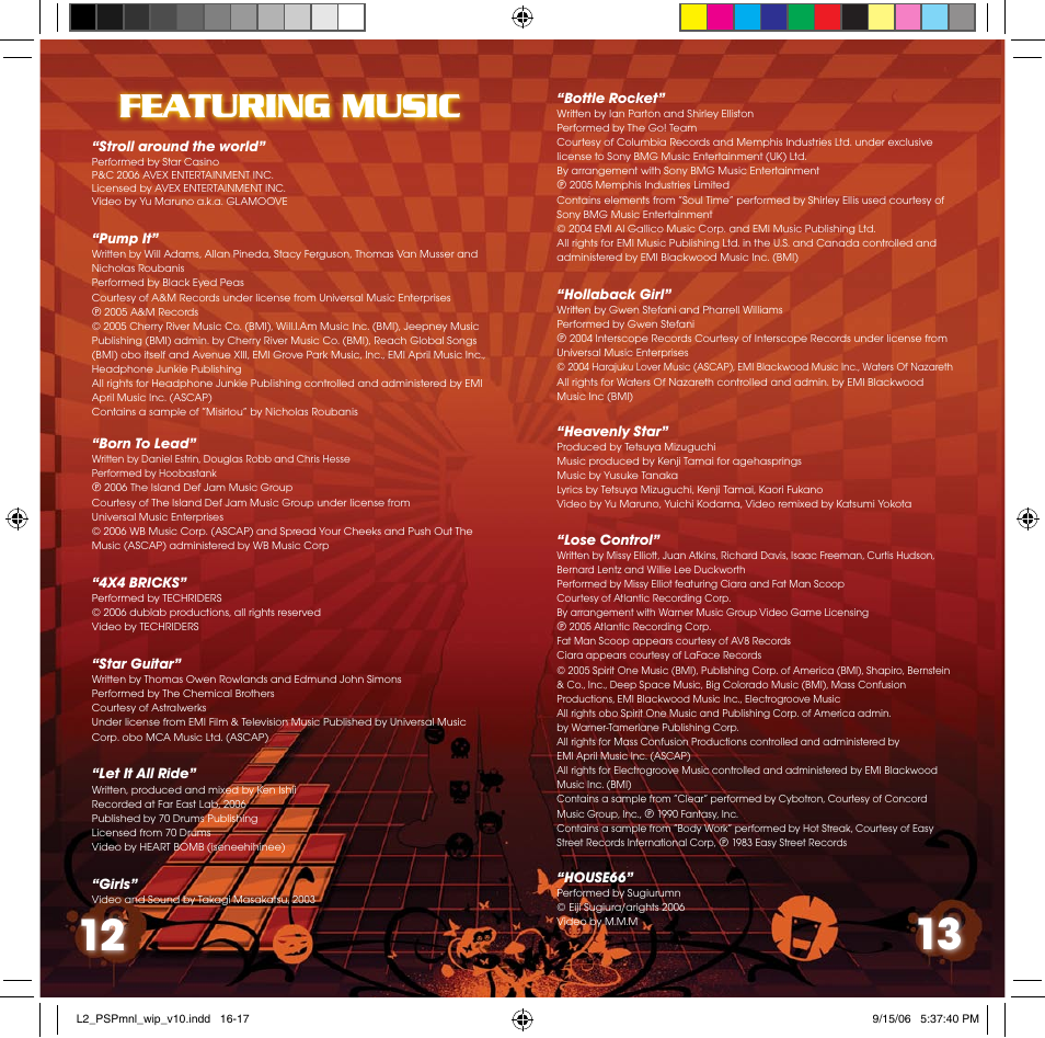 Featuring music | Disney Interactive Studios Lumines II for PSP User Manual | Page 8 / 9