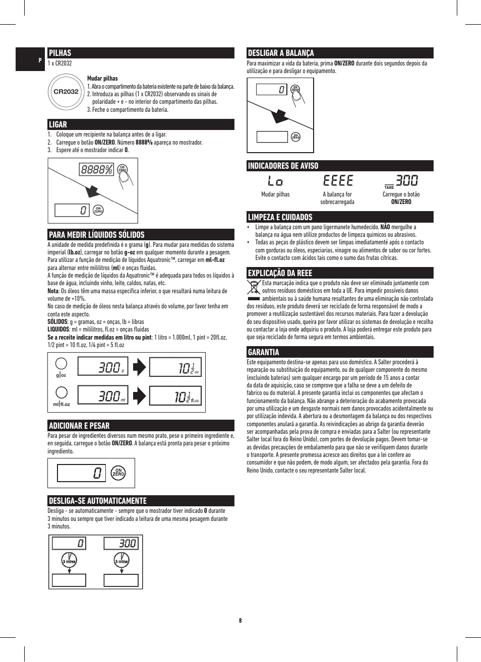 Salter 1234 SSDR Air Super Slim Kitchen Scale User Manual | Page 8 / 20