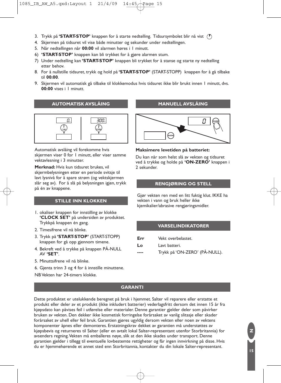 Salter 1085 BKDR MaxView Electronic Kitchen Scale User Manual | Page 15 / 24