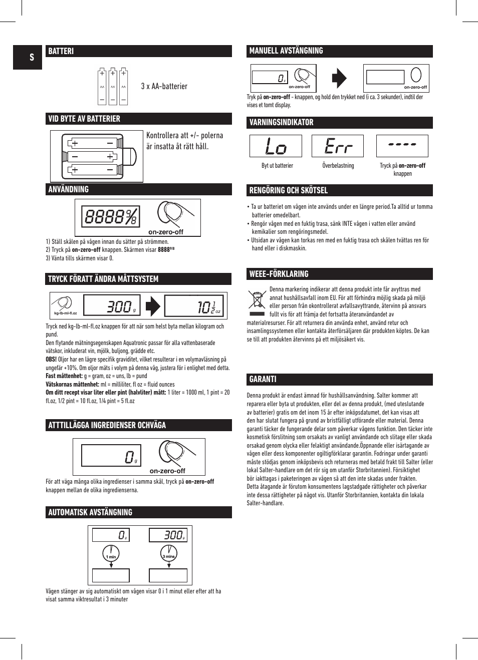 Salter 1060 WHDR Mix And Measure Electronic Scale User Manual | Page 12 / 19