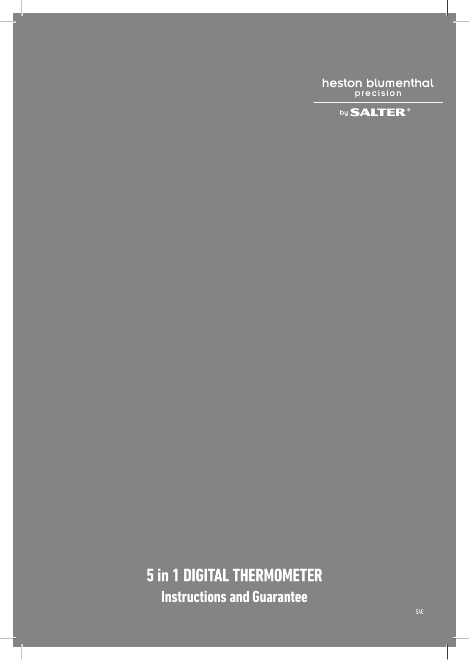 Salter 540 HBSSCR 5-in-1 Digital Thermometer User Manual | 4 pages