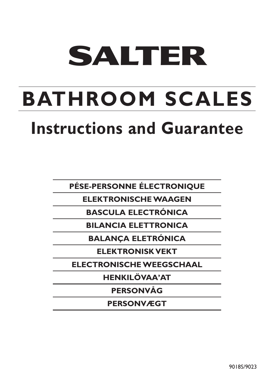 Salter 9018S SV3R Glass Electronic Scale User Manual | 13 pages