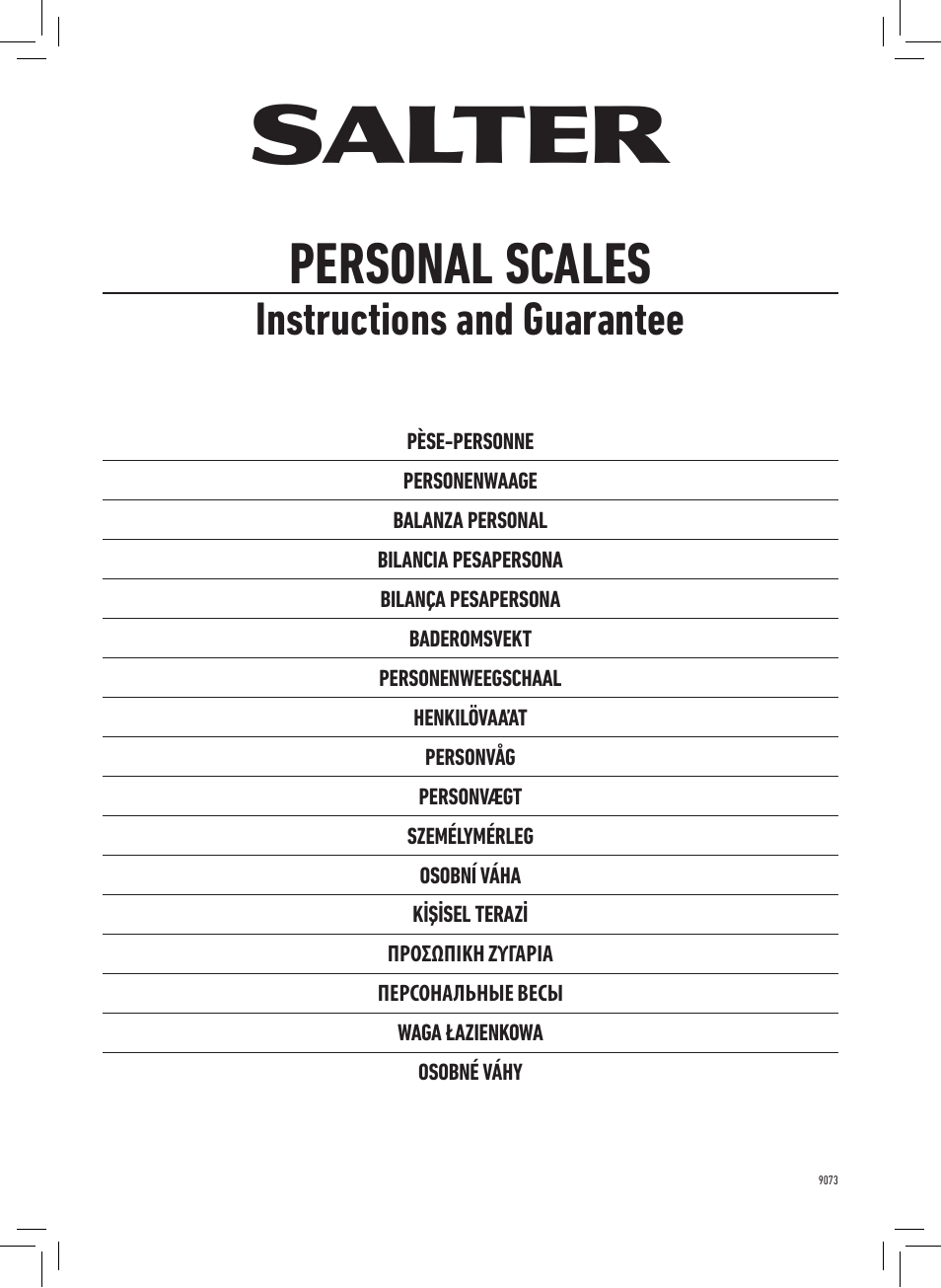 Salter 9073 WH3R Ultimate Accuracy Electronic Scale User Manual | 20 pages