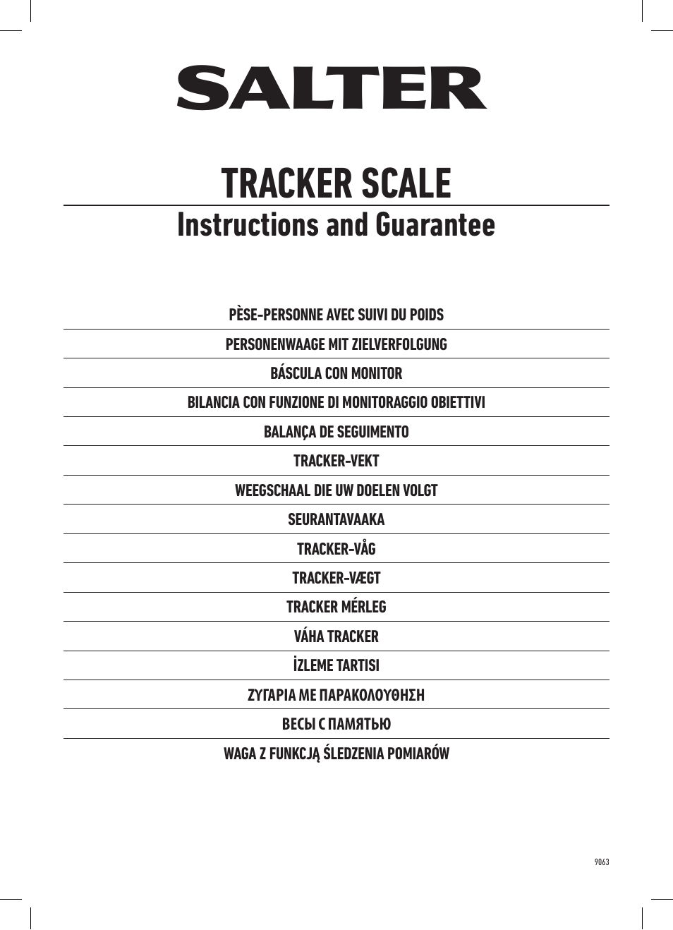 Salter 9063 WH3R Dashboard Goal Tracker Scale User Manual | 20 pages