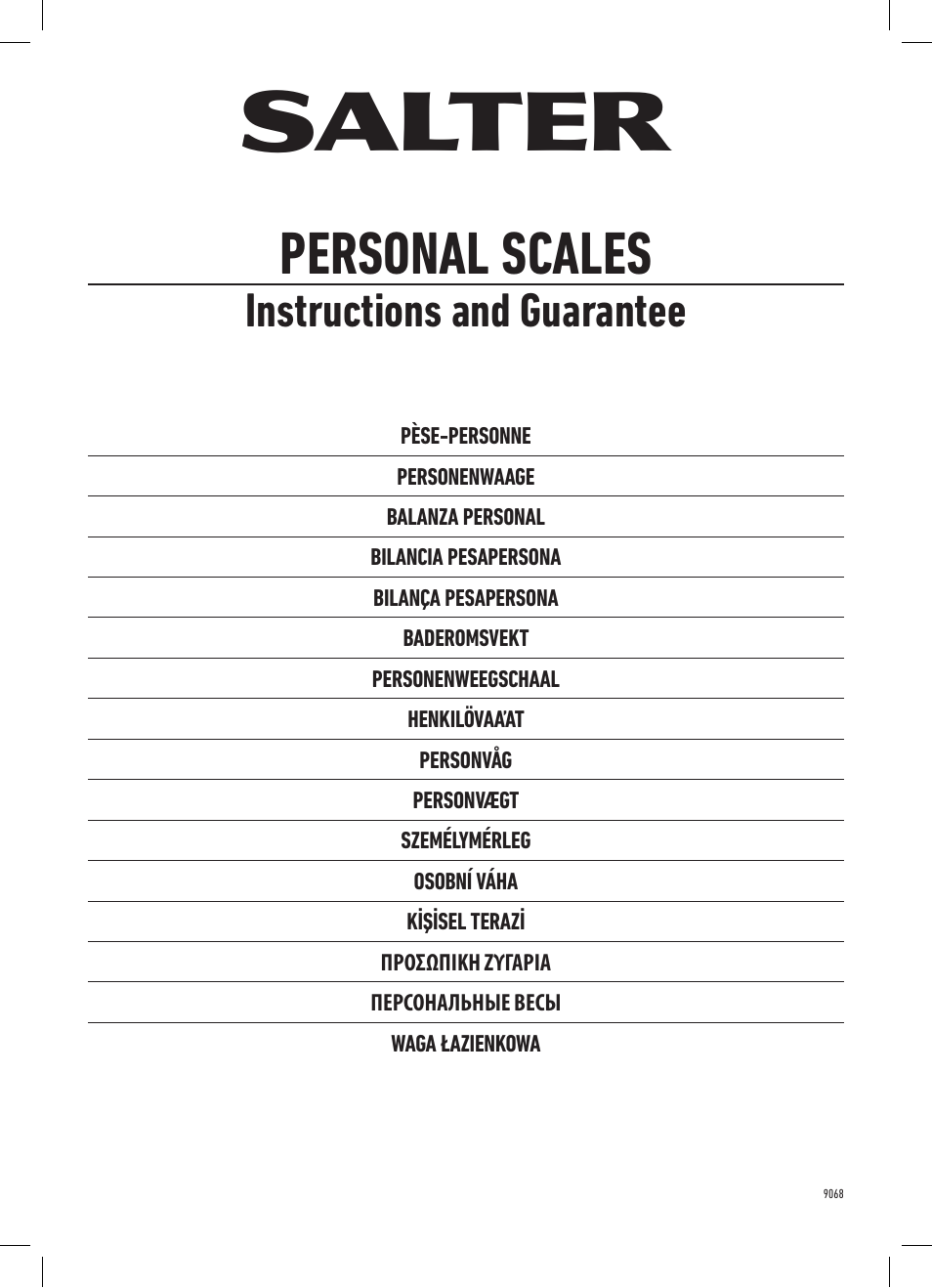 Salter 9068 WH3R Eco Electronic Scale User Manual | 20 pages