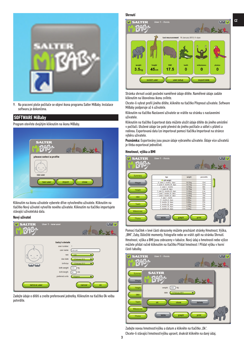 Software mibaby | Salter 9042 WH3R MiBaby Mother & Baby Electronic Scale User Manual | Page 10 / 126