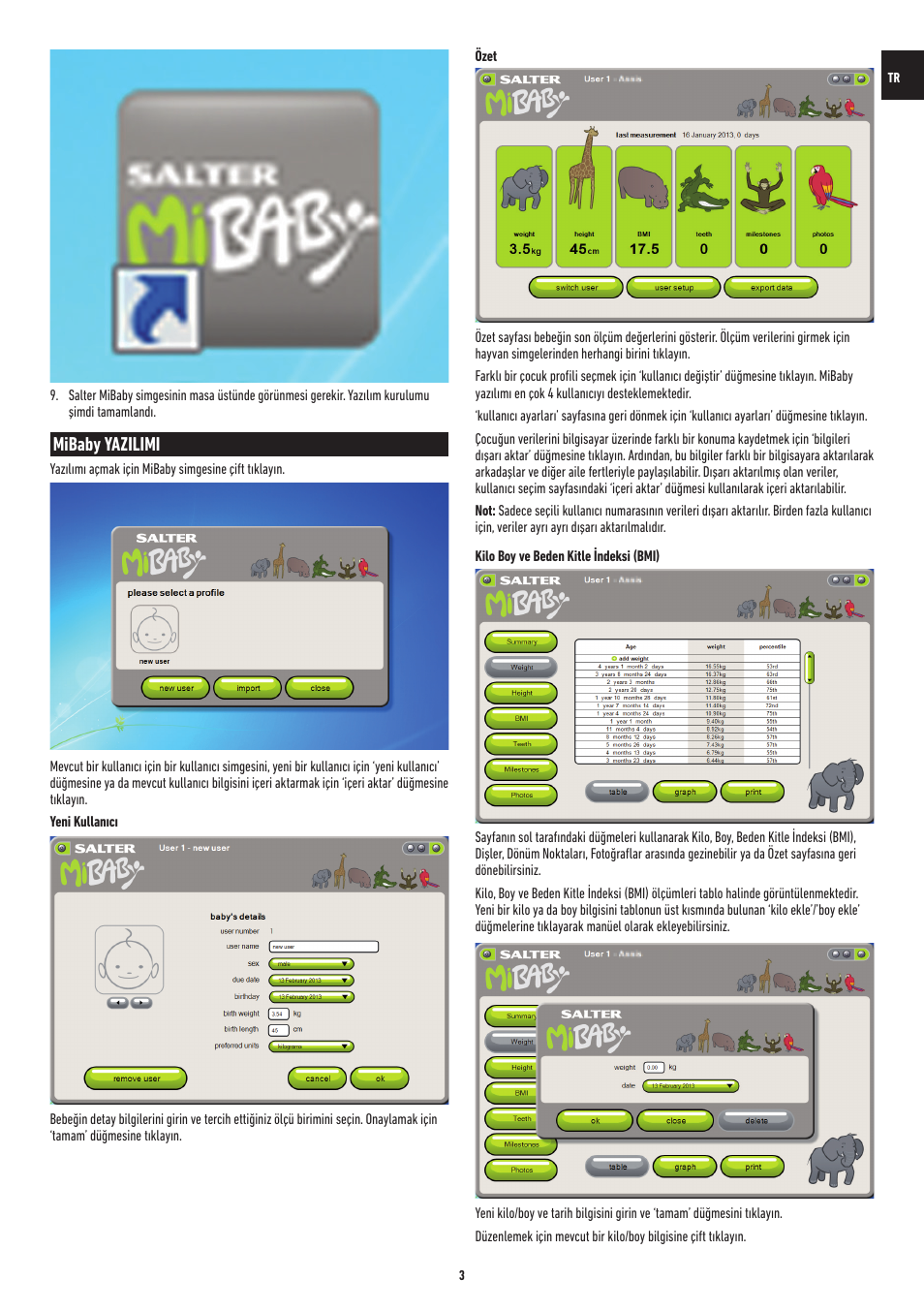 Mibaby yazılımı | Salter 9042 WH3R MiBaby Mother & Baby Electronic Scale User Manual | Page 122 / 126