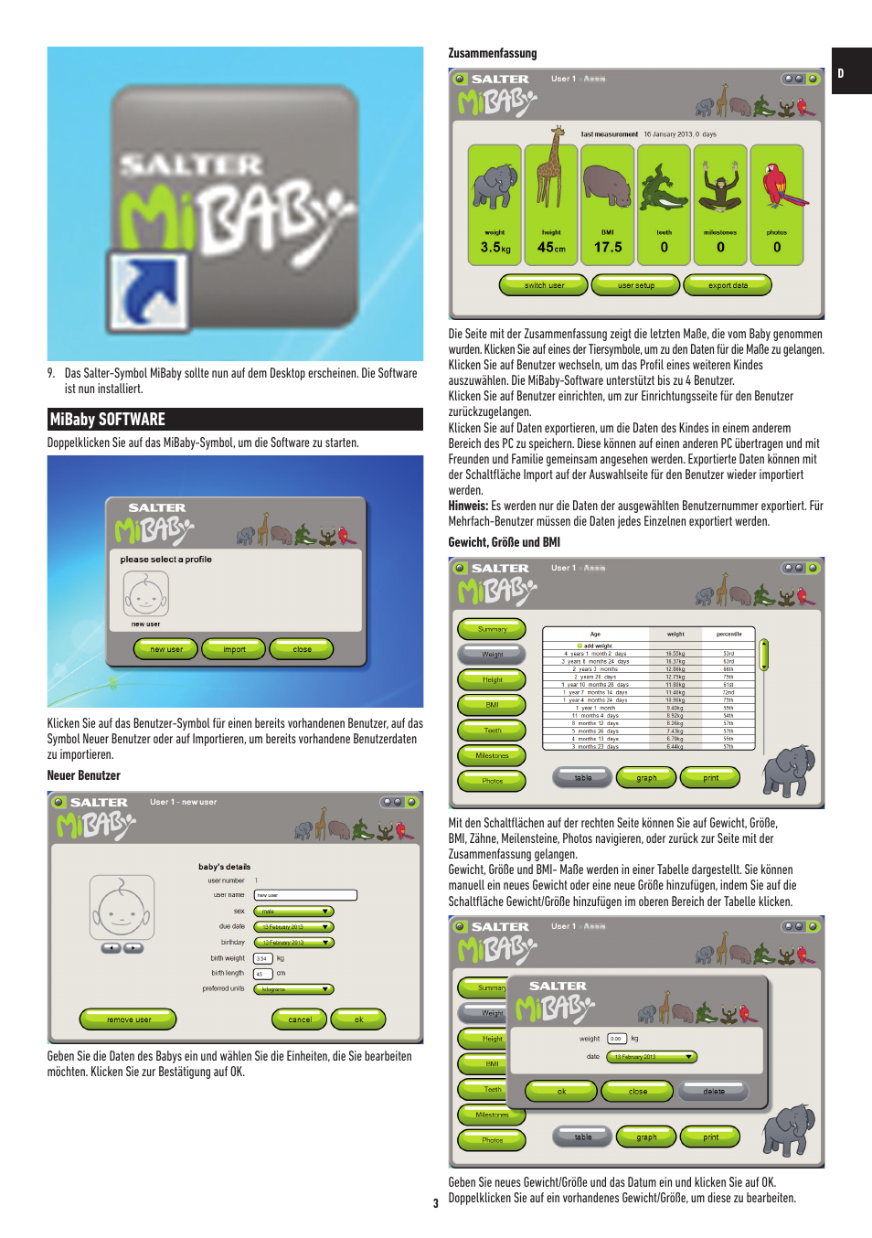 Mibaby software | Salter 9042 WH3R MiBaby Mother & Baby Electronic Scale User Manual | Page 17 / 126