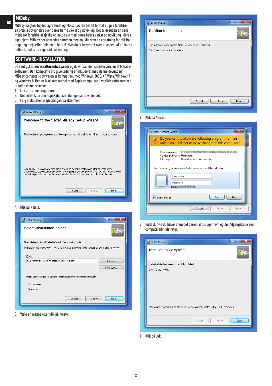 Mibaby, Software-installation | Salter 9042 WH3R MiBaby Mother & Baby Electronic Scale User Manual | Page 23 / 126