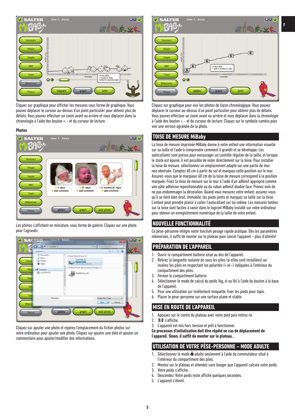 Toise de mesure mibaby, Nouvelle fonctionnalité, Préparation de l’appareil | Mise en route de l’appareil, Utilisation de votre pèse-personne – mode adulte | Salter 9042 WH3R MiBaby Mother & Baby Electronic Scale User Manual | Page 54 / 126