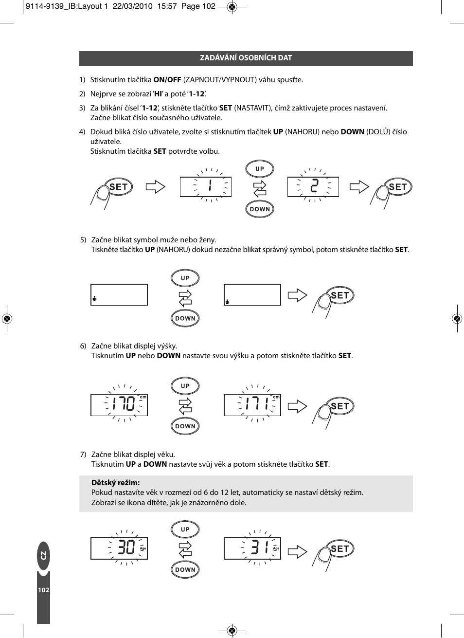 Salter 9139 WH3R Compact Analyser Scale User Manual | Page 102 / 140