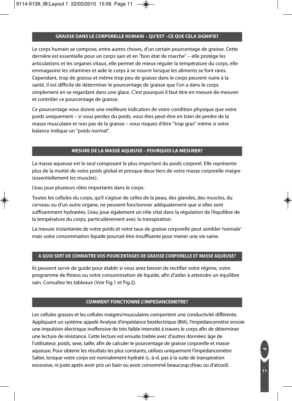 Salter 9139 WH3R Compact Analyser Scale User Manual | Page 11 / 140