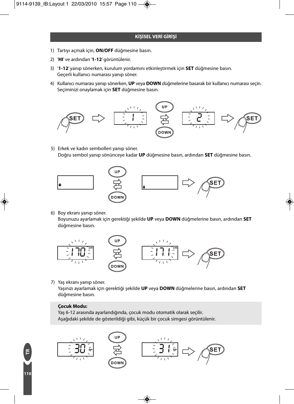 Salter 9139 WH3R Compact Analyser Scale User Manual | Page 110 / 140