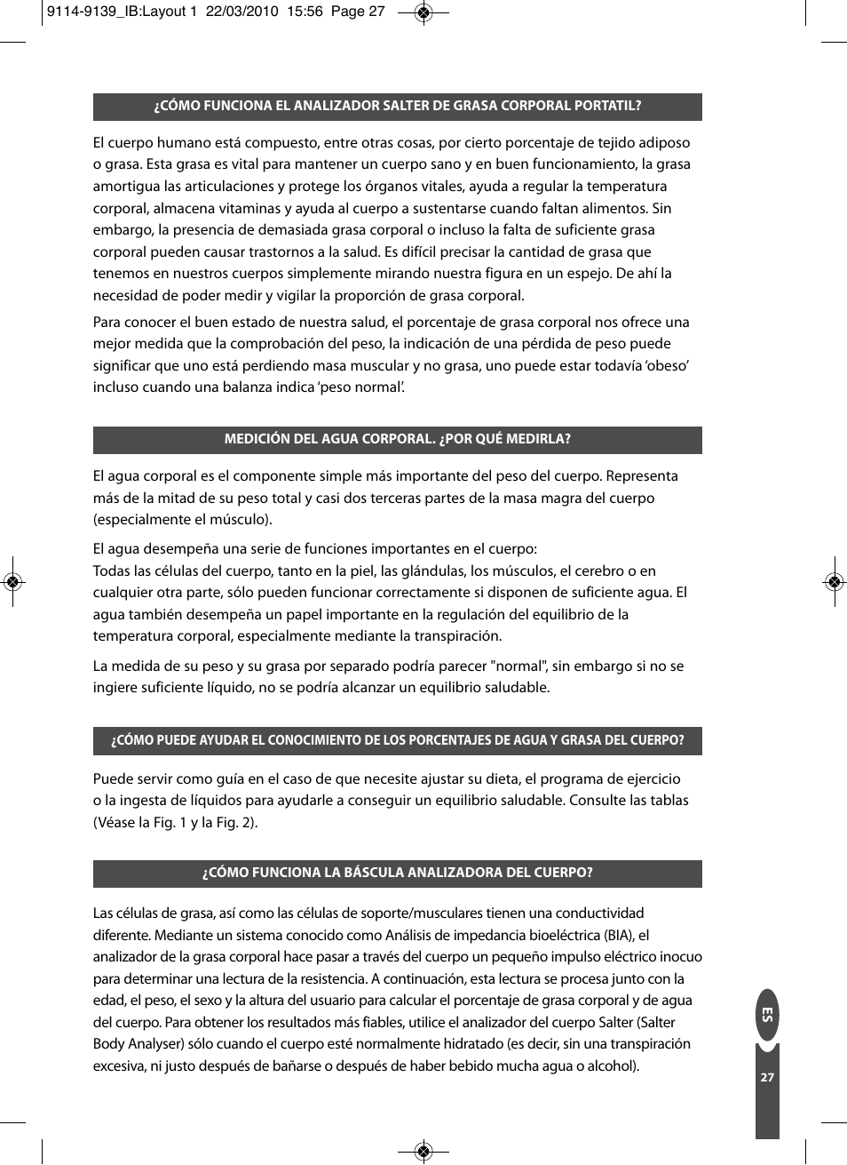 Salter 9139 WH3R Compact Analyser Scale User Manual | Page 27 / 140