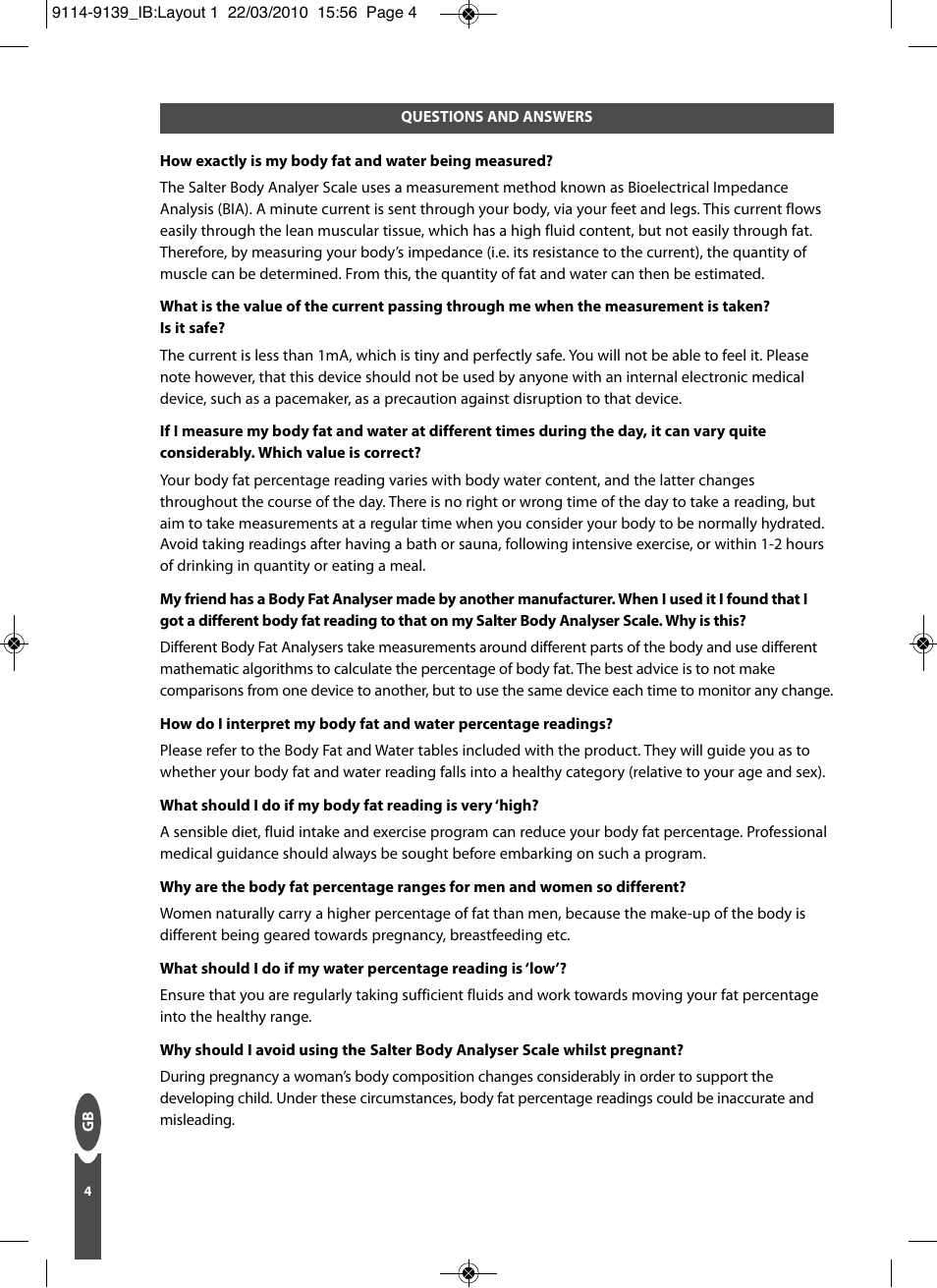 Salter 9139 WH3R Compact Analyser Scale User Manual | Page 4 / 140