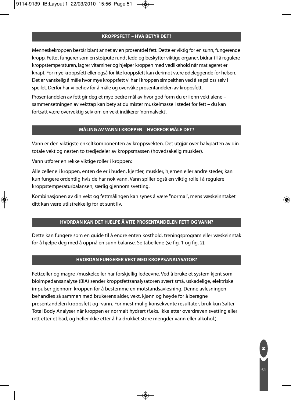 Salter 9139 WH3R Compact Analyser Scale User Manual | Page 51 / 140